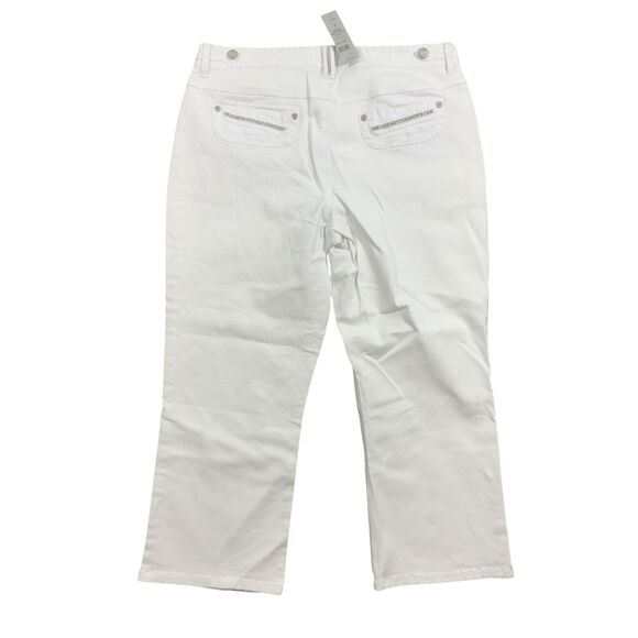 Cache Capri Jeans Women's 12 White Novelty Denim Zip Fly Casual Outdoor Retro - Picture 3 of 8